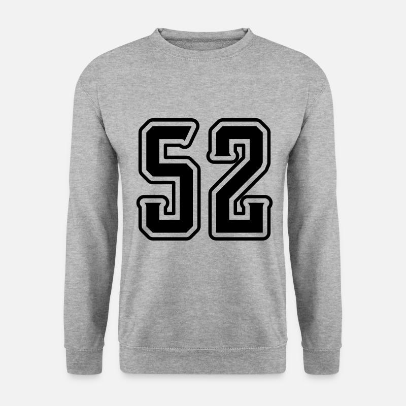 52 Zahl Symbol - Unisex Pullover - Weißgrau meliert
