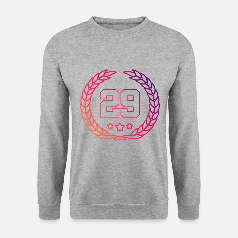 29 Zahl Kranz - Unisex Pullover - Weißgrau meliert