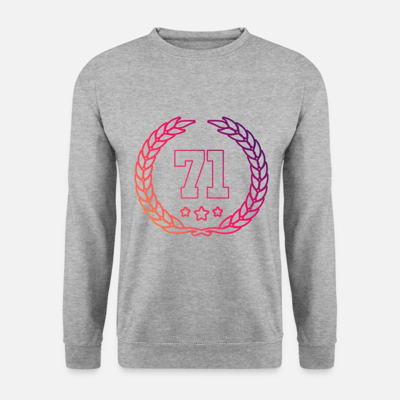 71 Zahl Kranz - Unisex Pullover - Weißgrau meliert