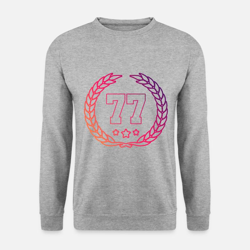 77 Zahl Kranz - Unisex Pullover - Weißgrau meliert