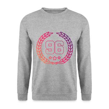 96 Couronne numérique - Sweat-shirt Unisexe - gris chiné - Devant - Alina (178cm) & Michal (187cm)