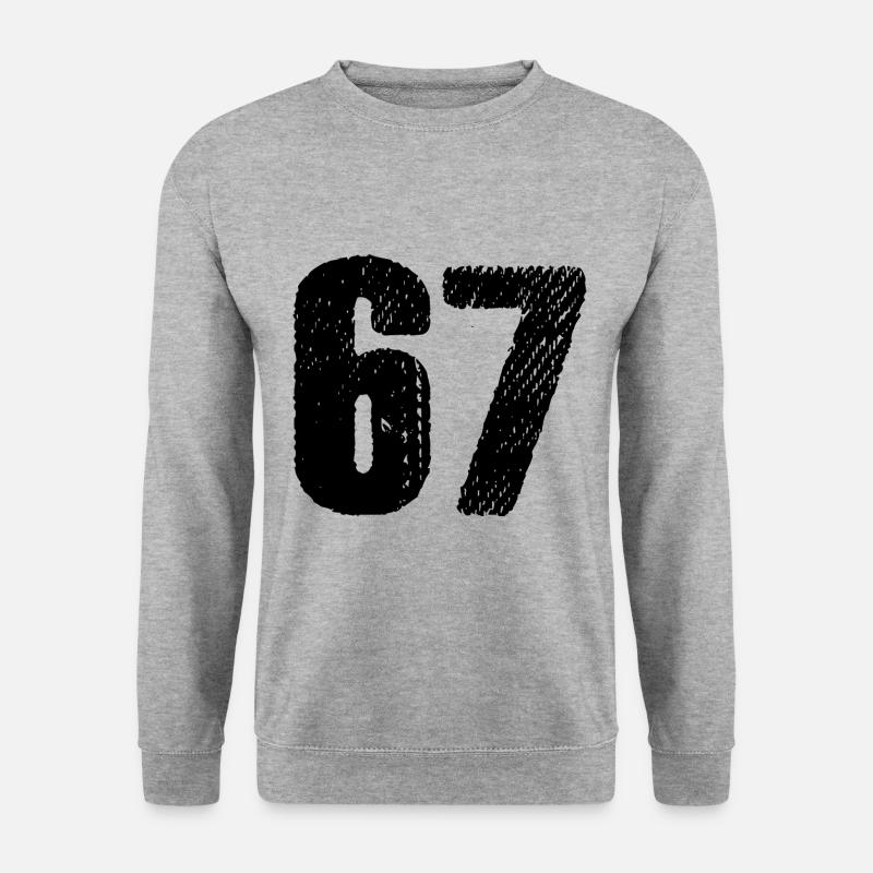 67 Zahl Trikot - Unisex Pullover - Weißgrau meliert