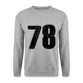 78 Number jersey - Unisex Sweatshirt - salt & pepper - Front - Alina (178cm) & Michal (187cm)