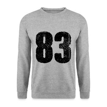 Maillot à 83 numéros - Sweat-shirt Unisexe - gris chiné - Devant - Alina (178cm) & Michal (187cm)