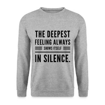 Le sentiment le plus profond se manifeste toujours en silence - Sweat-shirt Unisexe - gris chiné - Devant - Alina (178cm) & Michal (187cm)