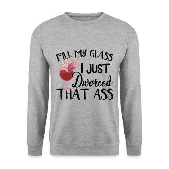 I Just Divorced - Unisex Sweatshirt - salt & pepper - Front - Alina (178cm) & Michal (187cm)