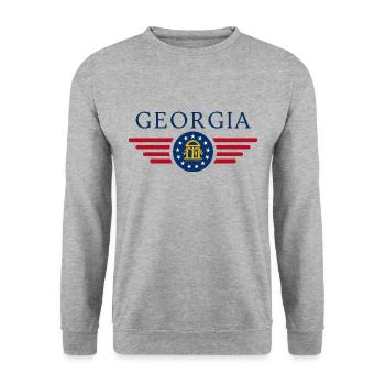 Georgia - Unisex Pullover - Weißgrau meliert - Vorne - Alina (178cm) & Michal (187cm)
