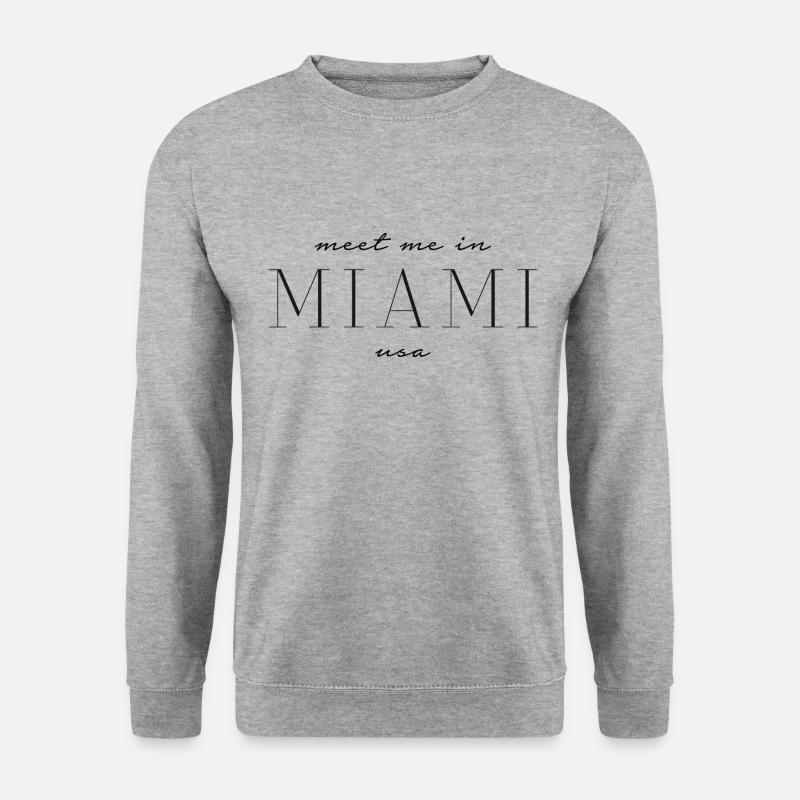 Meet me in Miami - Unisex Pullover - Weißgrau meliert
