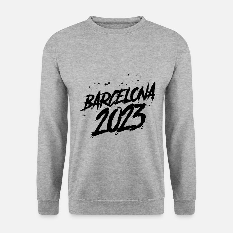 Barcelona 2023 - Unisex Pullover - Weißgrau meliert