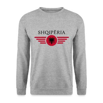 Albania Style Design T-Shirt - Unisex Sweatshirt - salt & pepper - Front - Alina (178cm) & Michal (187cm)