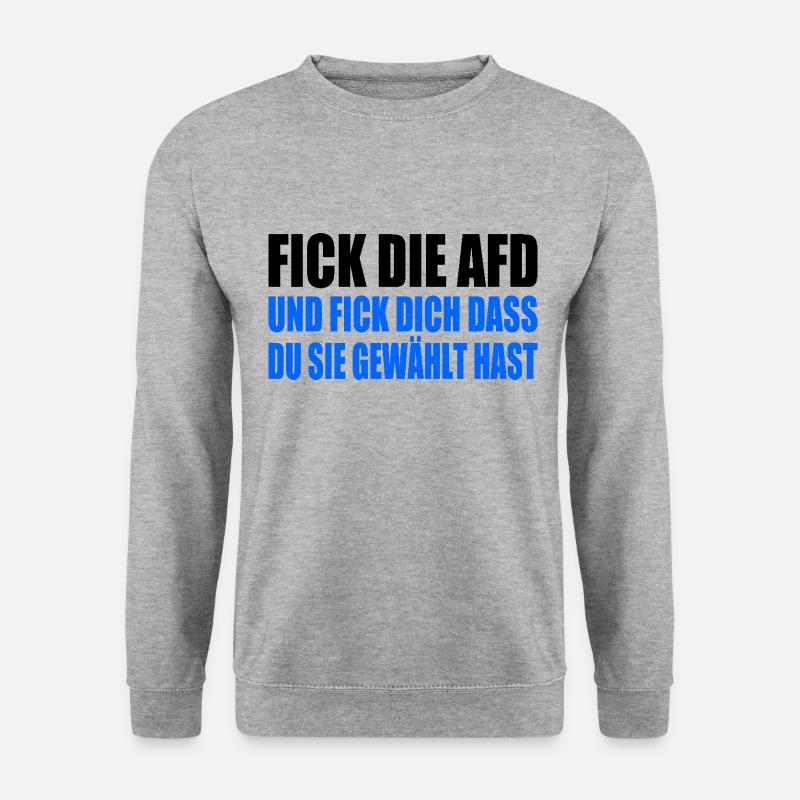 fick die afd - Unisex Pullover - Weißgrau meliert