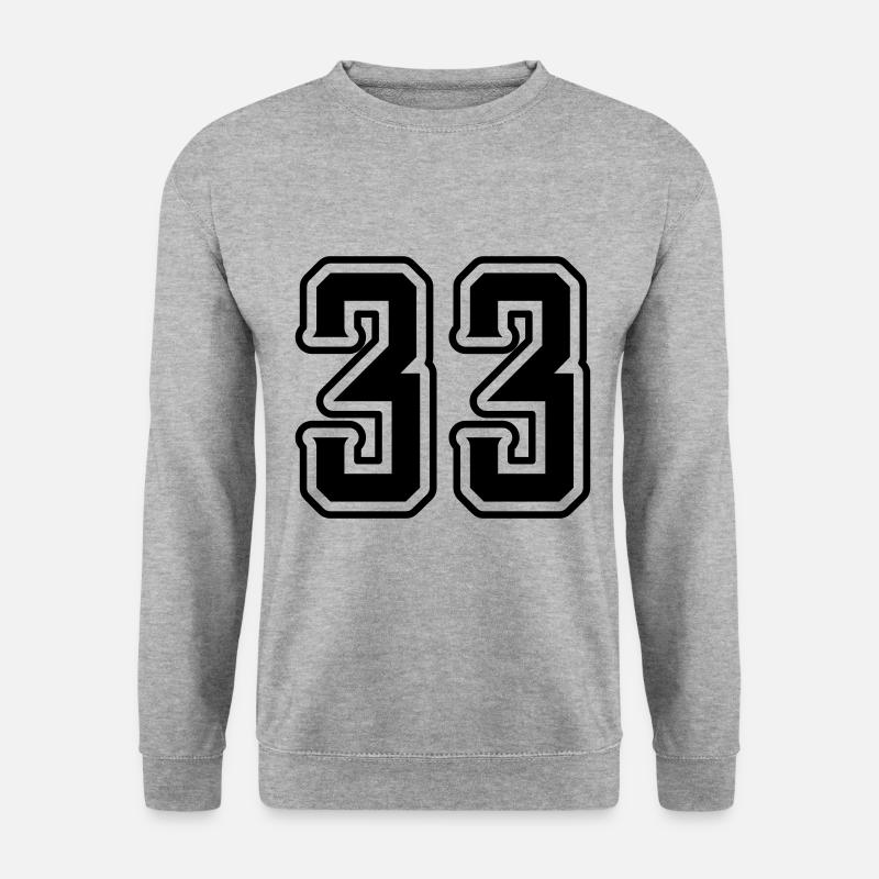 33 Zahl symbol - Unisex Pullover - Weißgrau meliert