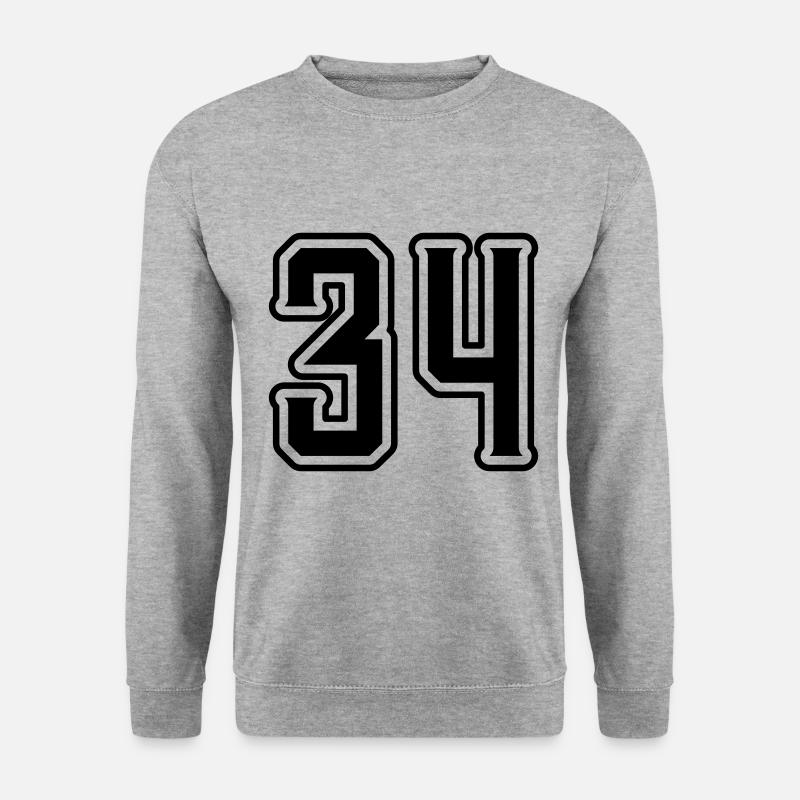 34 Zahl symbol - Unisex Pullover - Weißgrau meliert