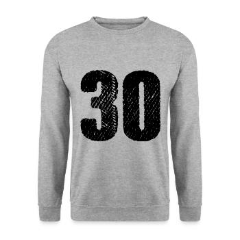 Maillot à 30 chiffres - Sweat-shirt Unisexe - gris chiné - Devant - Alina (178cm) & Michal (187cm)