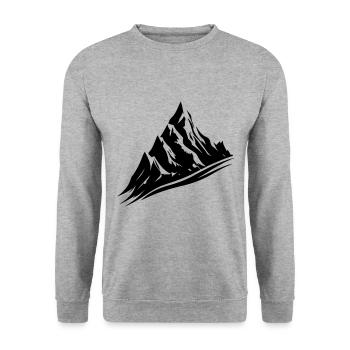 Mountains Silhouette Nature Symbol - Unisex Sweatshirt - salt & pepper - Front - Alina (178cm) & Michal (187cm)