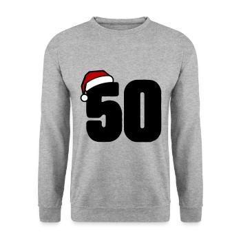 50 Number Christmas - Unisex Sweatshirt - salt & pepper - Front - Alina (178cm) & Michal (187cm)