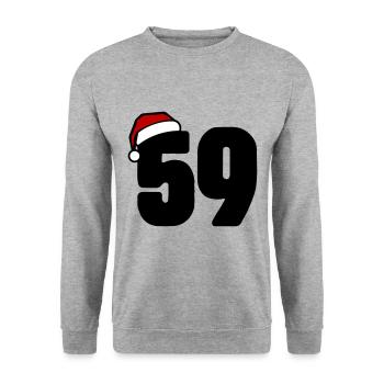 59 Numéro Noël - Sweat-shirt Unisexe - gris chiné - Devant - Alina (178cm) & Michal (187cm)