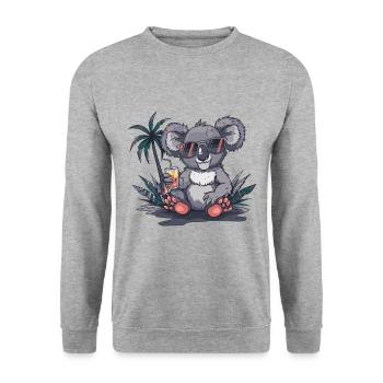 Koala Summer Beach Vacation - Unisex Sweatshirt - salt & pepper - Front - Alina (178cm) & Michal (187cm)