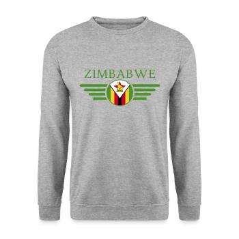 Ich liebe Simbabwe, Eleganz Stil Design T-Shirt - Unisex Pullover - Weißgrau meliert - Vorne - Alina (178cm) & Michal (187cm)