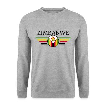 Ich liebe Simbabwe, Eleganz Stil Design T-Shirt - Unisex Pullover - Weißgrau meliert - Vorne - Alina (178cm) & Michal (187cm)