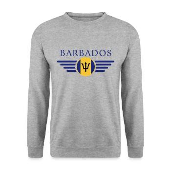 Ich liebe Barbados, Eleganz Stil Design T-Shirt - Unisex Pullover - Weißgrau meliert - Vorne - Alina (178cm) & Michal (187cm)