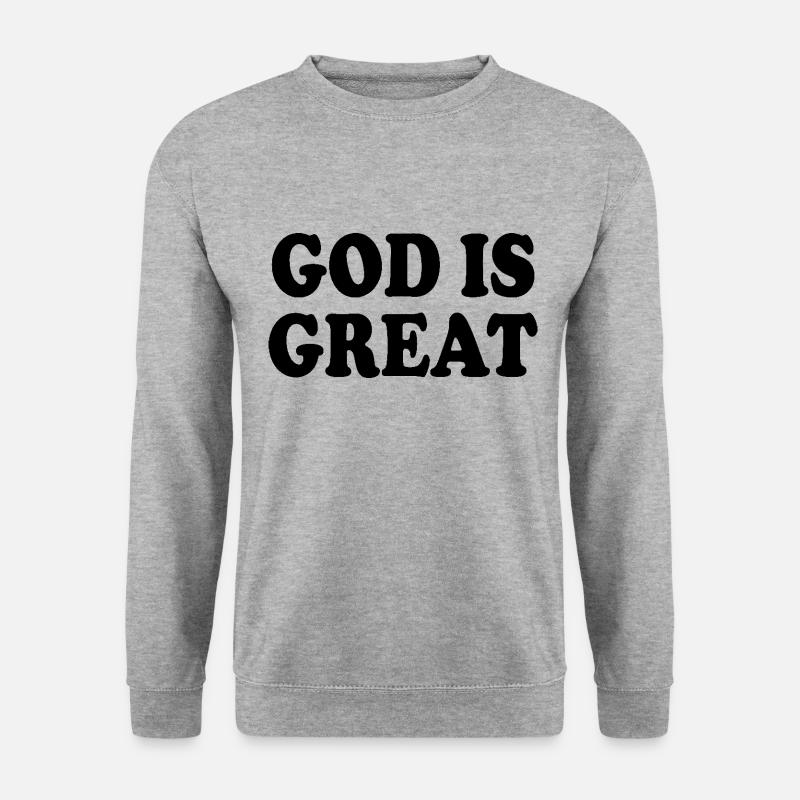 god is great - Unisex Pullover - Weißgrau meliert