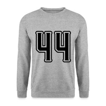 Symbole numérique 44 - Sweat-shirt Unisexe - gris chiné - Devant - Alina (178cm) & Michal (187cm)