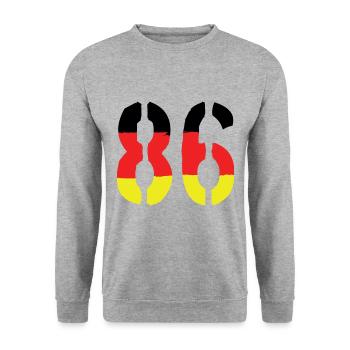 86 Symbole numérique Allemagne - Sweat-shirt Unisexe - gris chiné - Devant - Alina (178cm) & Michal (187cm)
