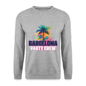 Vacances de l’équipage de fête à Barcelone - Sweat-shirt Unisexe - gris chiné - Devant - Alina (178cm) & Michal (187cm)