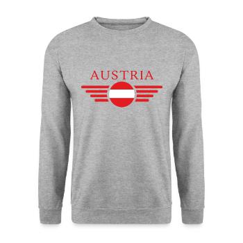 Österreich Stil Design T-Shirt - Unisex Pullover - Weißgrau meliert - Vorne - Alina (178cm) & Michal (187cm)