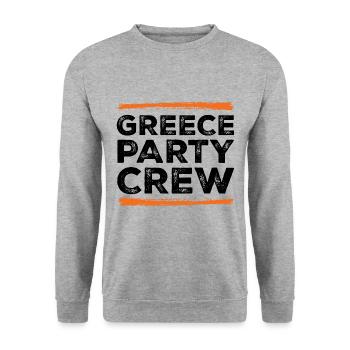 Greece Party Crew - Unisex Pullover - Weißgrau meliert - Vorne - Alina (178cm) & Michal (187cm)