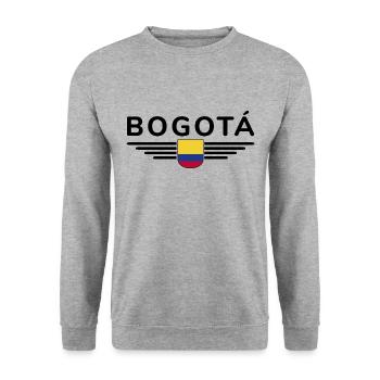Bogotá Design – City of the Andes - Unisex Sweatshirt - salt & pepper - Front - Alina (178cm) & Michal (187cm)