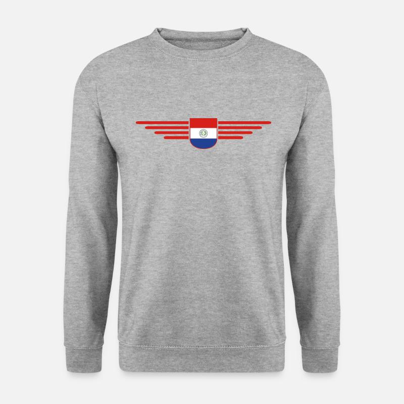 Paraguay Fan T-Shirt - Unisex Pullover - Weißgrau meliert
