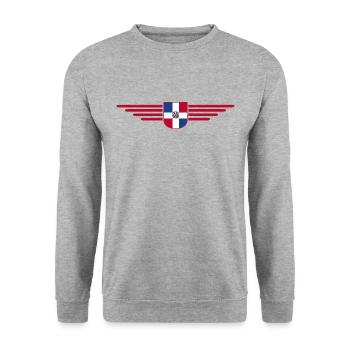 République dominicaine T-Shirt Design - Sweat-shirt Unisexe - gris chiné - Devant - Alina (178cm) & Michal (187cm)