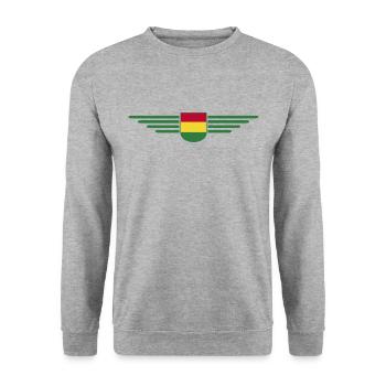 J’aime la Bolivie, T-shirt design de style élégance - Sweat-shirt Unisexe - gris chiné - Devant - Alina (178cm) & Michal (187cm)