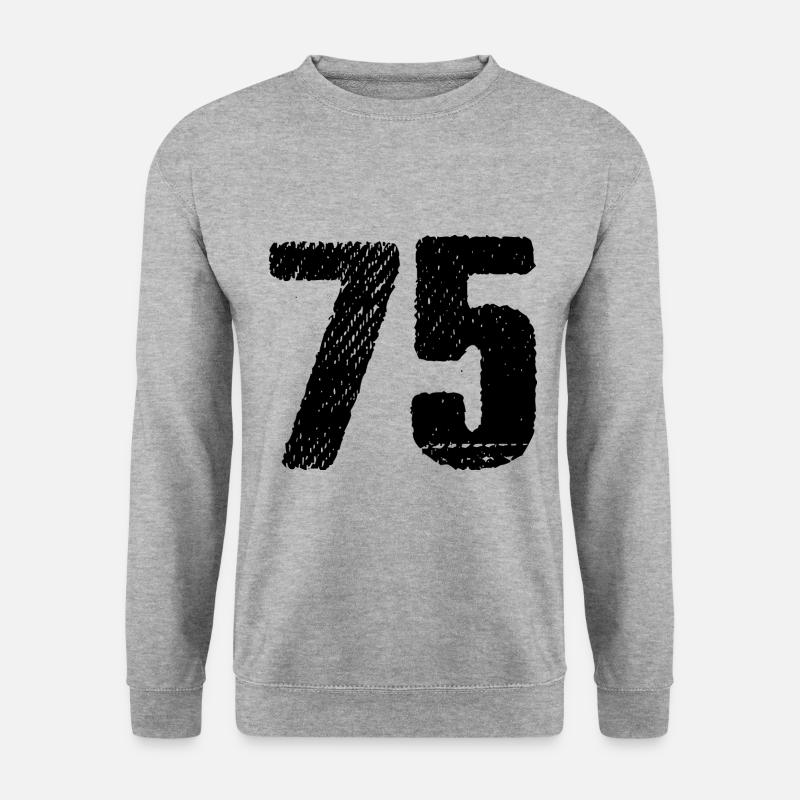 75 Zahl Trikot - Unisex Pullover - Weißgrau meliert