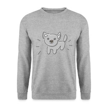 Icône de chien animal mignon gris - Sweat-shirt Unisexe - gris chiné - Devant - Alina (178cm) & Michal (187cm)