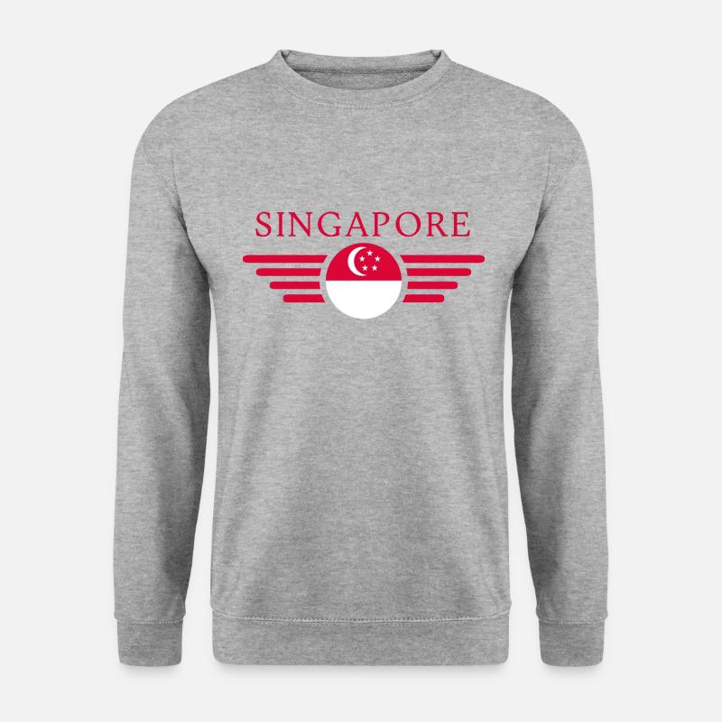 Singapur - Unisex Pullover - Weißgrau meliert