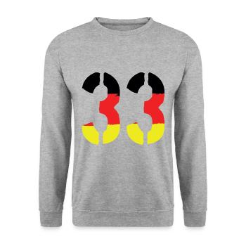 33 Symbole numérique Allemagne - Sweat-shirt Unisexe - gris chiné - Devant - Alina (178cm) & Michal (187cm)
