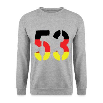 53 Symbole numérique Allemagne - Sweat-shirt Unisexe - gris chiné - Devant - Alina (178cm) & Michal (187cm)