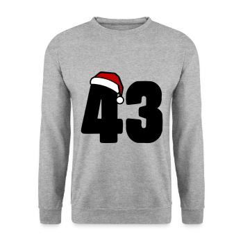43 Numéro Noël - Sweat-shirt Unisexe - gris chiné - Devant - Alina (178cm) & Michal (187cm)