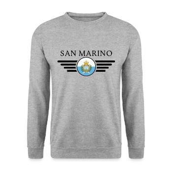 San Marino Eleganz T-Shirt - Unisex Pullover - Weißgrau meliert - Vorne - Alina (178cm) & Michal (187cm)