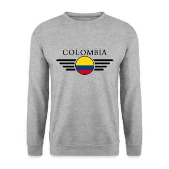 T-shirt design de style colombien - Sweat-shirt Unisexe - gris chiné - Devant - Alina (178cm) & Michal (187cm)