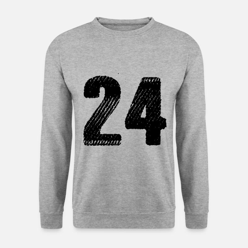 24 Zahl Trikot - Unisex Pullover - Weißgrau meliert