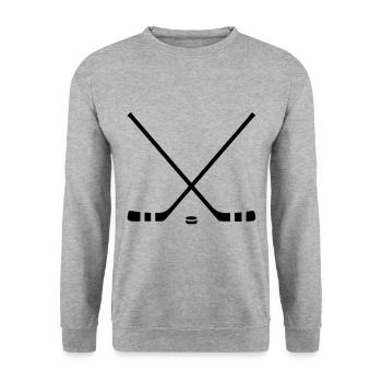 Bâtons de hockey sur glace - Sweat-shirt Unisexe - gris chiné - Devant - Alina (178cm) & Michal (187cm)