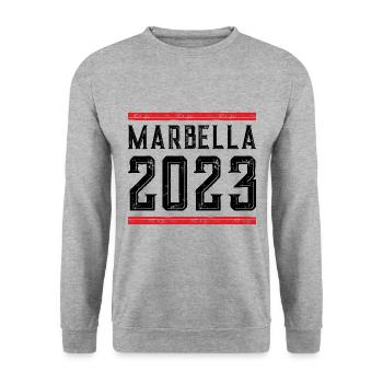 Marbella 2023 - Unisex Sweatshirt - salt & pepper - Front - Alina (178cm) & Michal (187cm)