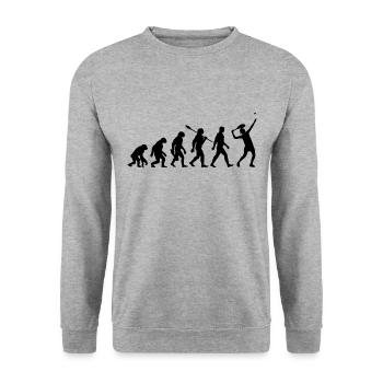 Evolution Tennis - Tennis Spieler - Unisex Pullover - Weißgrau meliert - Vorne - Alina (178cm) & Michal (187cm)