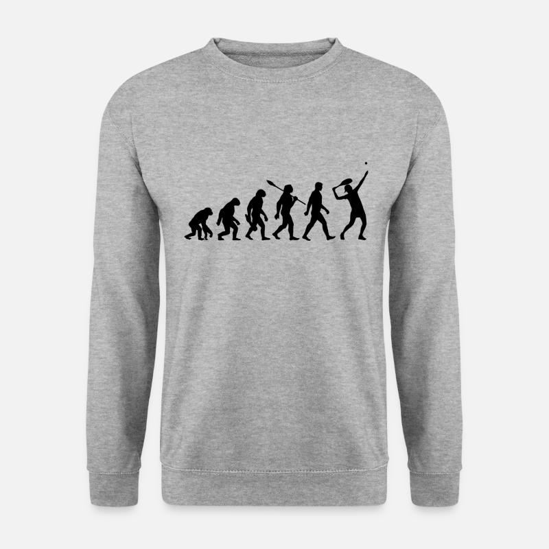 Evolution Tennis - Tennis Spieler - Unisex Pullover - Weißgrau meliert