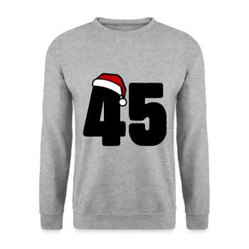 45 Numéro Noël - Sweat-shirt Unisexe - gris chiné - Devant - Alina (178cm) & Michal (187cm)