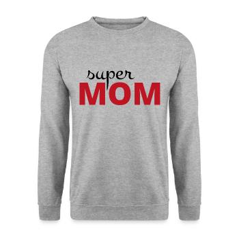 Super Mutter - Unisex Pullover - Weißgrau meliert - Vorne - Alina (178cm) & Michal (187cm)